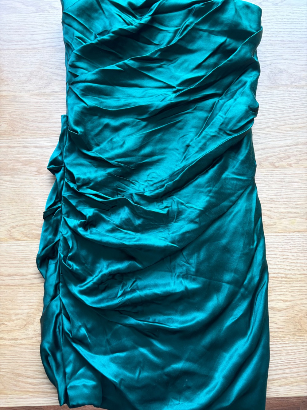 Vera Wang Lavender Label Strapless Green Satin Dress